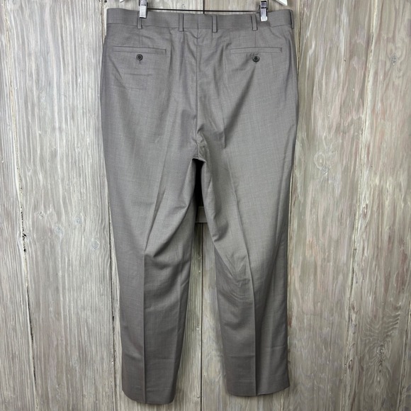 BRAGGI BY LOUIS RAPHAEL Mens Light Grey Dress Pants 40x32 Flat Front Classic Fit - Picture 4 of 15